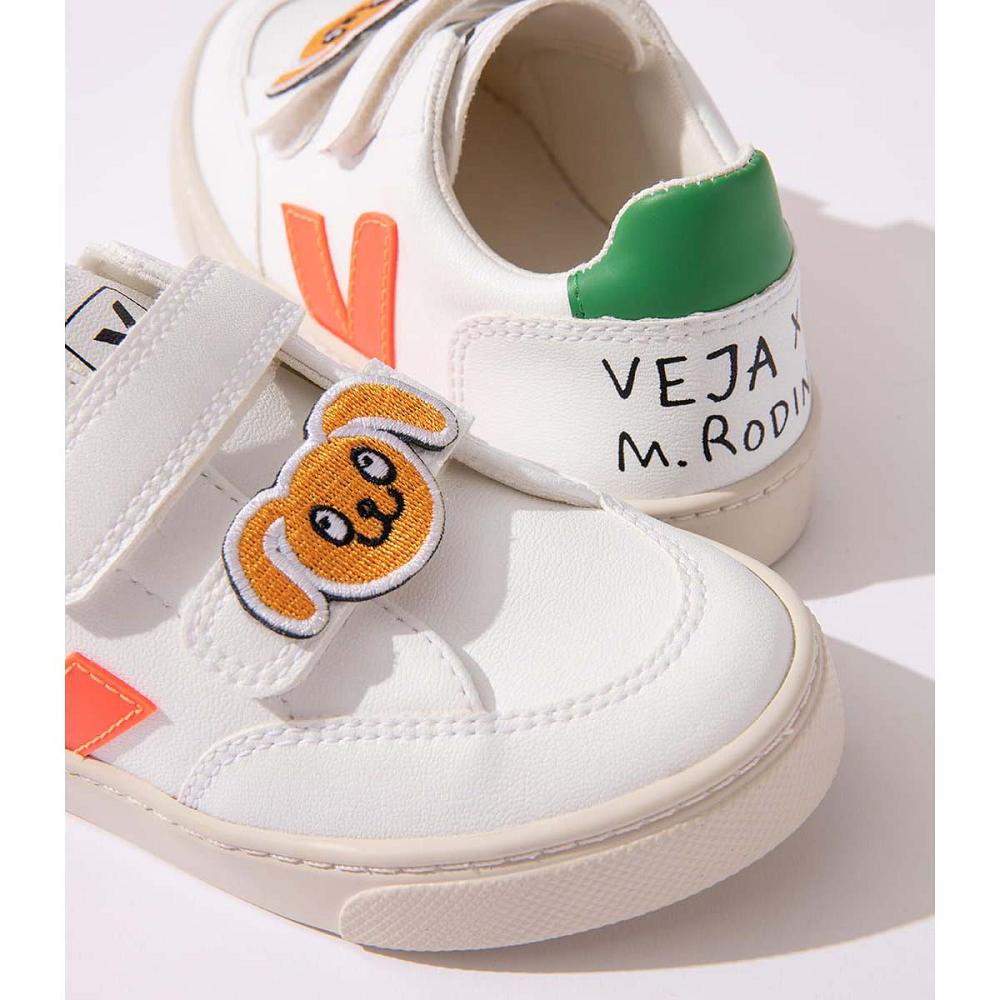 Veja V-12 CWL MINI-RODINI RABBIT Tenisky Detske Biele | SK 877ZUT